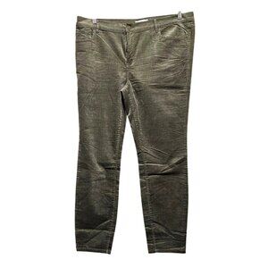 Loft Olive Green Modern Skinny Corduroy Pants Size 14